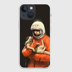 Чехол для iPhone 13 mini с принтом Гагарин в Петрозаводске,  |  | гагарин | космос. россия | поехали | полет | собака | ссср