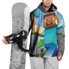 Накидка на куртку 3D с принтом Майнкрафт в Петрозаводске, 100% полиэстер |  | game | minecraft | pixel | майнкрафт | овцы