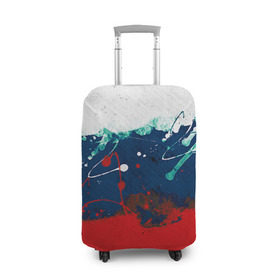 Чехол для чемодана 3D с принтом Флаг в Петрозаводске, 86% полиэфир, 14% спандекс | двустороннее нанесение принта, прорези для ручек и колес | россия | русские | рф | триколор