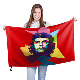 Флаг 3D с принтом Че Гевара в Петрозаводске, 100% полиэстер | плотность ткани — 95 г/м2, размер — 67 х 109 см. Принт наносится с одной стороны | че гевара