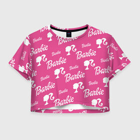 Женская футболка 3D укороченная с принтом Barbie в Петрозаводске, 100% полиэстер | круглая горловина, длина футболки до линии талии, рукава с отворотами | barbie | барби | кукла