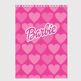 Скетчбук с принтом Barbie в Петрозаводске, 100% бумага
 | 48 листов, плотность листов — 100 г/м2, плотность картонной обложки — 250 г/м2. Листы скреплены сверху удобной пружинной спиралью | Тематика изображения на принте: barbie | барби | кукла