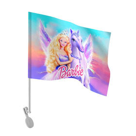 Флаг для автомобиля с принтом Barbie в Петрозаводске, 100% полиэстер | Размер: 30*21 см | barbie | барби | кукла
