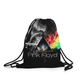 Рюкзак-мешок 3D с принтом Pink Floyd в Петрозаводске, 100% полиэстер | плотность ткани — 200 г/м2, размер — 35 х 45 см; лямки — толстые шнурки, застежка на шнуровке, без карманов и подкладки | Тематика изображения на принте: pink floyd | rock | рок