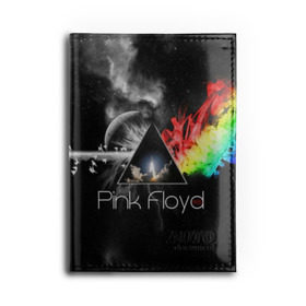 Обложка для автодокументов с принтом Pink Floyd в Петрозаводске, натуральная кожа |  размер 19,9*13 см; внутри 4 больших “конверта” для документов и один маленький отдел — туда идеально встанут права | pink floyd | rock | рок
