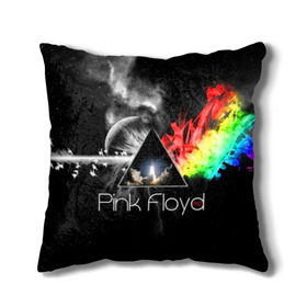 Подушка 3D с принтом Pink Floyd в Петрозаводске, наволочка – 100% полиэстер, наполнитель – холлофайбер (легкий наполнитель, не вызывает аллергию). | состоит из подушки и наволочки. Наволочка на молнии, легко снимается для стирки | Тематика изображения на принте: pink floyd | rock | рок