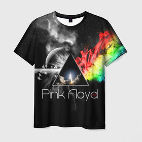 Мужская футболка 3D с принтом Pink Floyd в Петрозаводске, 100% полиэфир | прямой крой, круглый вырез горловины, длина до линии бедер | pink floyd | rock | рок