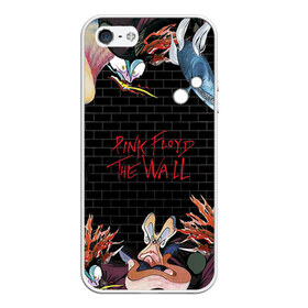 Чехол для iPhone 5/5S матовый с принтом Pink Floyd в Петрозаводске, Силикон | Область печати: задняя сторона чехла, без боковых панелей | pink floyd | rock | wall | рок