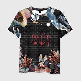 Мужская футболка 3D с принтом Pink Floyd в Петрозаводске, 100% полиэфир | прямой крой, круглый вырез горловины, длина до линии бедер | pink floyd | rock | wall | рок