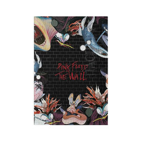 Обложка для паспорта матовая кожа с принтом Pink Floyd в Петрозаводске, натуральная матовая кожа | размер 19,3 х 13,7 см; прозрачные пластиковые крепления | Тематика изображения на принте: pink floyd | rock | wall | рок