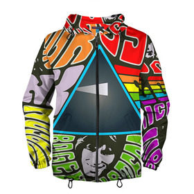 Мужская ветровка 3D с принтом Pink Floyd в Петрозаводске, 100% полиэстер | подол и капюшон оформлены резинкой с фиксаторами, два кармана без застежек по бокам, один потайной карман на груди | pink floyd | rock | рок