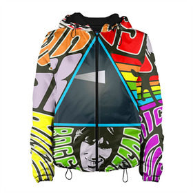Женская куртка 3D с принтом Pink Floyd в Петрозаводске, ткань верха — 100% полиэстер, подклад — флис | прямой крой, подол и капюшон оформлены резинкой с фиксаторами, два кармана без застежек по бокам, один большой потайной карман на груди. Карман на груди застегивается на липучку | pink floyd | rock | рок