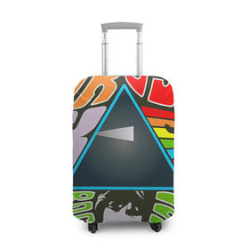 Чехол для чемодана 3D с принтом Pink Floyd в Петрозаводске, 86% полиэфир, 14% спандекс | двустороннее нанесение принта, прорези для ручек и колес | pink floyd | rock | рок