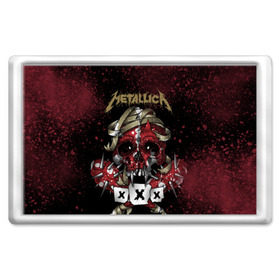 Магнит 45*70 с принтом Metallica в Петрозаводске, Пластик | Размер: 78*52 мм; Размер печати: 70*45 | metallica | металл | рок