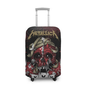 Чехол для чемодана 3D с принтом Metallica в Петрозаводске, 86% полиэфир, 14% спандекс | двустороннее нанесение принта, прорези для ручек и колес | metallica | металл | рок