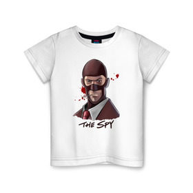 Детская футболка хлопок с принтом Шпион в Петрозаводске, 100% хлопок | круглый вырез горловины, полуприлегающий силуэт, длина до линии бедер | team fortress 2 | пиромант | скаут | тим фортресс | шпион