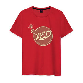 Мужская футболка хлопок с принтом RED в Петрозаводске, 100% хлопок | прямой крой, круглый вырез горловины, длина до линии бедер, слегка спущенное плечо. | team fortress 2 | пиромант | скаут | тим фортресс | шпион