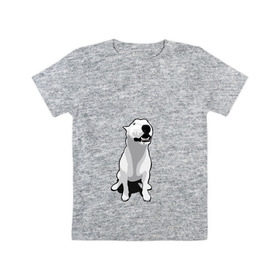 Детская футболка хлопок с принтом Бультерьер в Петрозаводске, 100% хлопок | круглый вырез горловины, полуприлегающий силуэт, длина до линии бедер | пес | собака