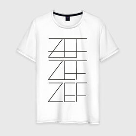 Мужская футболка хлопок с принтом ZEF в Петрозаводске, 100% хлопок | прямой крой, круглый вырез горловины, длина до линии бедер, слегка спущенное плечо. | die antwoord