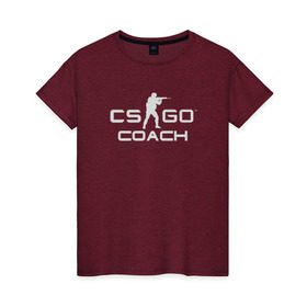Женская футболка хлопок с принтом Тренер CS: GO в Петрозаводске, 100% хлопок | прямой крой, круглый вырез горловины, длина до линии бедер, слегка спущенное плечо | csgo