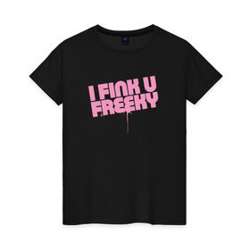 Женская футболка хлопок с принтом Freeky в Петрозаводске, 100% хлопок | прямой крой, круглый вырез горловины, длина до линии бедер, слегка спущенное плечо | 