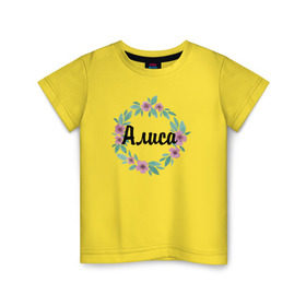 Детская футболка хлопок с принтом Алиса в Петрозаводске, 100% хлопок | круглый вырез горловины, полуприлегающий силуэт, длина до линии бедер | алиса