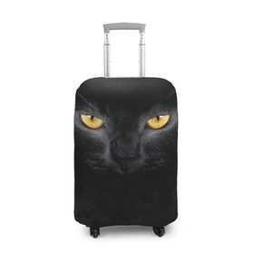 Чехол для чемодана 3D с принтом Черная кошка в Петрозаводске, 86% полиэфир, 14% спандекс | двустороннее нанесение принта, прорези для ручек и колес | глаза | киса | кот | котик | кошка | черная кошка