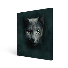 Холст квадратный с принтом Серый кот в Петрозаводске, 100% ПВХ |  | киса | кот | котик | кошка | серый кот