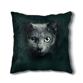 Подушка 3D с принтом Серый кот в Петрозаводске, наволочка – 100% полиэстер, наполнитель – холлофайбер (легкий наполнитель, не вызывает аллергию). | состоит из подушки и наволочки. Наволочка на молнии, легко снимается для стирки | киса | кот | котик | кошка | серый кот