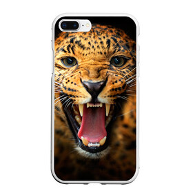 Чехол для iPhone 7Plus/8 Plus матовый с принтом Леопард в Петрозаводске, Силикон | Область печати: задняя сторона чехла, без боковых панелей | киса | кошка | леопард | хищник