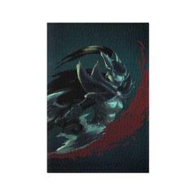 Обложка для паспорта матовая кожа с принтом Phantom Assassin в Петрозаводске, натуральная матовая кожа | размер 19,3 х 13,7 см; прозрачные пластиковые крепления | Тематика изображения на принте: dota2 | ассассин | дота 2 | игры | фантом