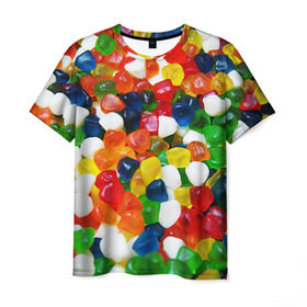 Мужская футболка 3D с принтом Мармелад в Петрозаводске, 100% полиэфир | прямой крой, круглый вырез горловины, длина до линии бедер | вкусности | конфеты | мармелад | сладости