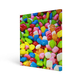 Холст квадратный с принтом Конфетки в Петрозаводске, 100% ПВХ |  | Тематика изображения на принте: вкусности | конфеты | мармелад | сладости