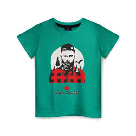 Детская футболка хлопок с принтом Канадский лесоруб в Петрозаводске, 100% хлопок | круглый вырез горловины, полуприлегающий силуэт, длина до линии бедер | Тематика изображения на принте: борода