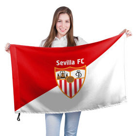 Флаг 3D с принтом Севилья в Петрозаводске, 100% полиэстер | плотность ткани — 95 г/м2, размер — 67 х 109 см. Принт наносится с одной стороны | sevilla | севилья | спорт | фк | футбол