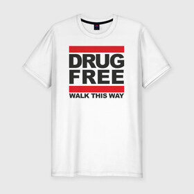Мужская футболка премиум с принтом Без наркотиков в Петрозаводске, 92% хлопок, 8% лайкра | приталенный силуэт, круглый вырез ворота, длина до линии бедра, короткий рукав | drugfree | punk | straight edge | sxe | зож