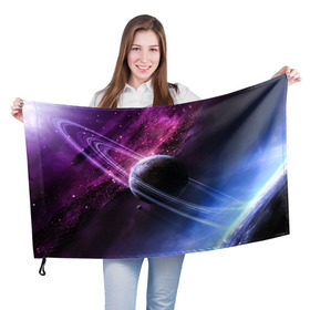 Флаг 3D с принтом Космос в Петрозаводске, 100% полиэстер | плотность ткани — 95 г/м2, размер — 67 х 109 см. Принт наносится с одной стороны | астрономия | космос | планета