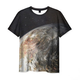 Мужская футболка 3D с принтом Плутон в Петрозаводске, 100% полиэфир | прямой крой, круглый вырез горловины, длина до линии бедер | Тематика изображения на принте: космос | планета | плутон