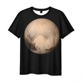 Мужская футболка 3D с принтом Плутон в Петрозаводске, 100% полиэфир | прямой крой, круглый вырез горловины, длина до линии бедер | космос | планета | плутон