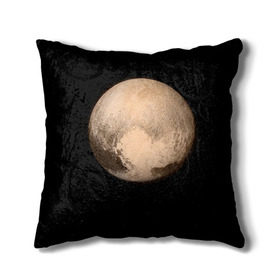 Подушка 3D с принтом Плутон в Петрозаводске, наволочка – 100% полиэстер, наполнитель – холлофайбер (легкий наполнитель, не вызывает аллергию). | состоит из подушки и наволочки. Наволочка на молнии, легко снимается для стирки | космос | планета | плутон