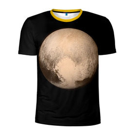 Мужская футболка 3D спортивная с принтом Плутон в Петрозаводске, 100% полиэстер с улучшенными характеристиками | приталенный силуэт, круглая горловина, широкие плечи, сужается к линии бедра | Тематика изображения на принте: космос | планета | плутон