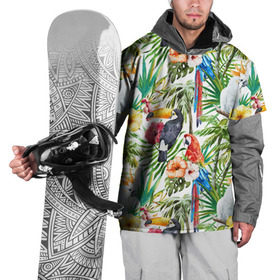 Накидка на куртку 3D с принтом Попугаи в Петрозаводске, 100% полиэстер |  | Тематика изображения на принте: myparrots | parrot | ара | листья | орнамент | попугаи | птицы | рай | тукан | узор | цветы