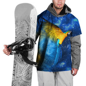 Накидка на куртку 3D с принтом Попугаи в Петрозаводске, 100% полиэстер |  | macaw | myparrots | parrot | ара | космос | попугаи | птицы