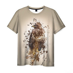 Мужская футболка 3D с принтом Птица в Петрозаводске, 100% полиэфир | прямой крой, круглый вырез горловины, длина до линии бедер | Тематика изображения на принте: myparrots | орел | перья | птицы | сокол | хищная