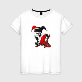 Женская футболка хлопок с принтом Харли Квинн в Петрозаводске, 100% хлопок | прямой крой, круглый вырез горловины, длина до линии бедер, слегка спущенное плечо | dc | dc comics | harley quinn | харли квинн