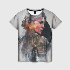 Женская футболка 3D с принтом Девушки Ведьмака в Петрозаводске, 100% полиэфир ( синтетическое хлопкоподобное полотно) | прямой крой, круглый вырез горловины, длина до линии бедер | ведьмак