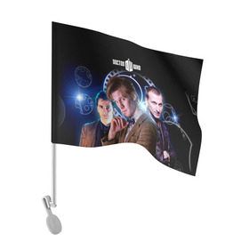 Флаг для автомобиля с принтом Доктор кто в Петрозаводске, 100% полиэстер | Размер: 30*21 см | doctor who | доктор кто | сериал