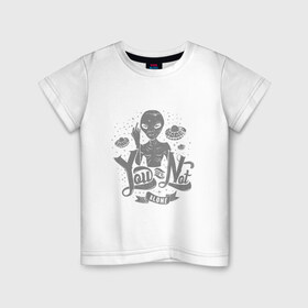 Детская футболка хлопок с принтом Ты не один в Петрозаводске, 100% хлопок | круглый вырез горловины, полуприлегающий силуэт, длина до линии бедер | гуманоид | инопланетянин | летающая тарелка | пришельцы