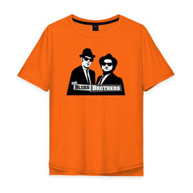 Мужская футболка хлопок Oversize с принтом Братья блюз в Петрозаводске, 100% хлопок | свободный крой, круглый ворот, “спинка” длиннее передней части | blues | jazz | the_blues_brothers