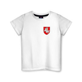 Детская футболка хлопок с принтом Пагоня (Погоня) в Петрозаводске, 100% хлопок | круглый вырез горловины, полуприлегающий силуэт, длина до линии бедер | Тематика изображения на принте: 